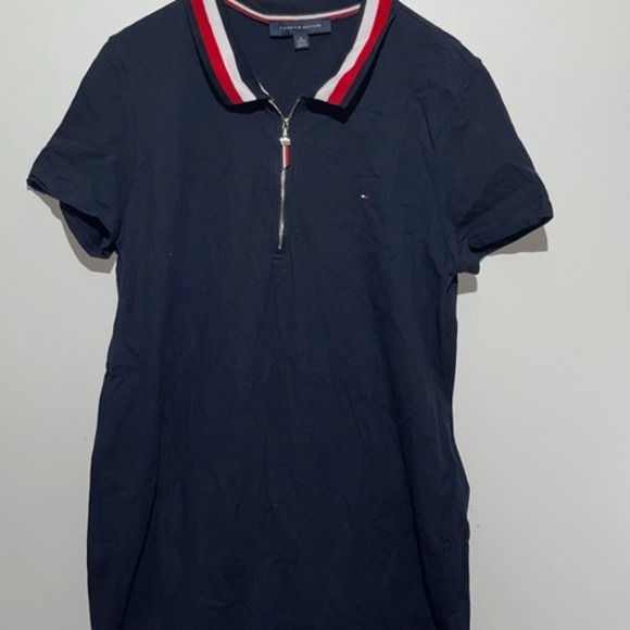 Tommy Hilfiger Dresses & Skirts - Tommy Hilfiger Women's Blue Collared Short Sleeve Midi Polo Dress Size XL